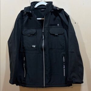BDG Black Military Field Jacket with Zip Pockets